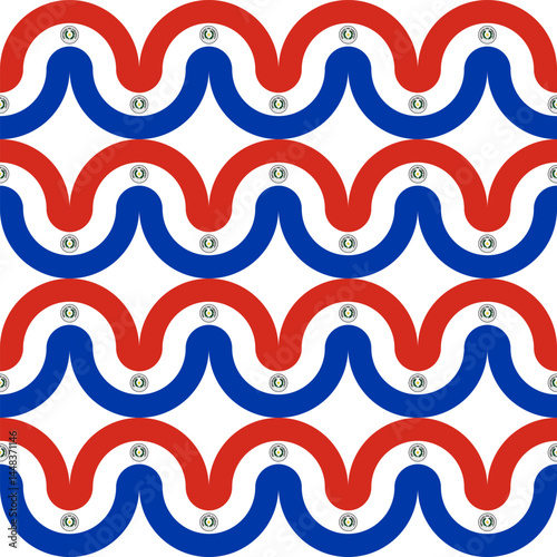 wave pattern of paraguay flag. abstract background for decoration. vector illustration