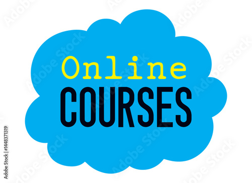online courses lettering. vector illustration