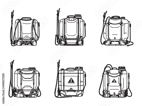 Backpack Sprayer line art icon vector style illustration