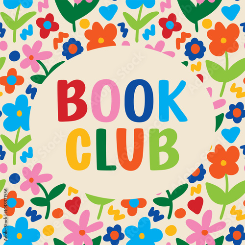 book club lettering. vector illustration