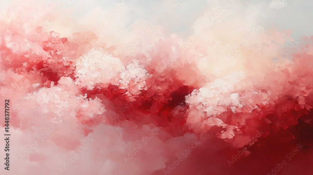 Fototapeta premium Abstract landscape painting of soft, blended colors.
