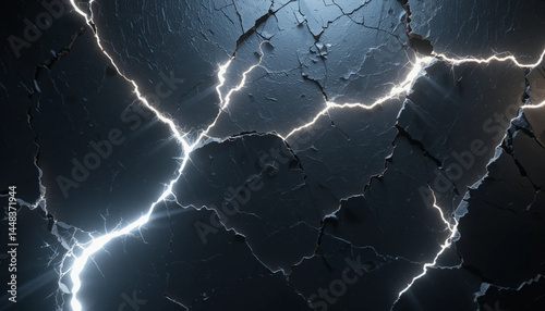 cracked surface with dramatic lighting effects glowing from the cracks