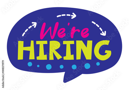 we're hiring lettering. vector illustration