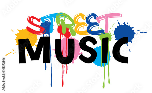 street music lettering. vector illustration