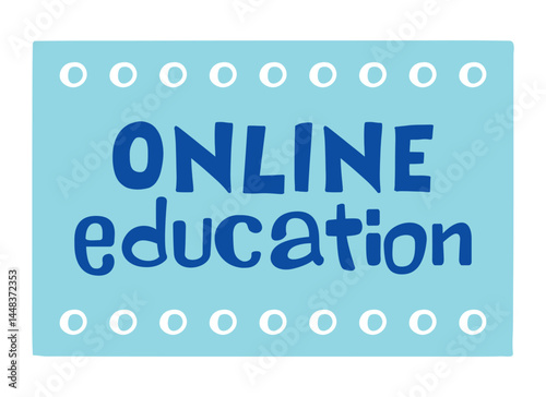 online education lettering. vector illustration
