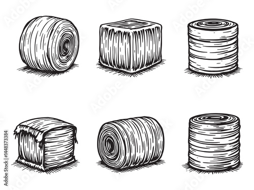 Bale Wrapper line art icon modern agricultural equipment