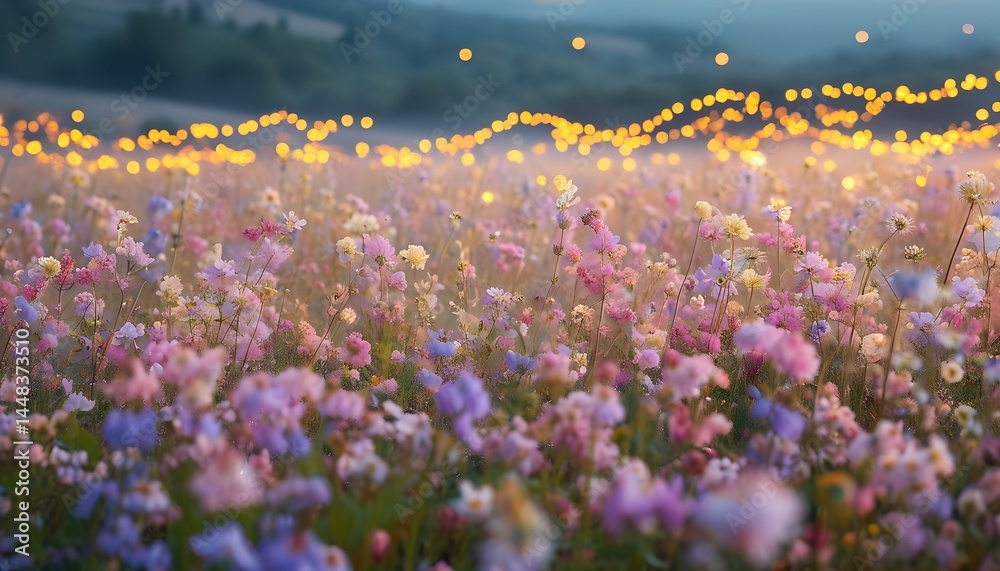Naklejka premium The beautiful flower background field of pink flowers in spring