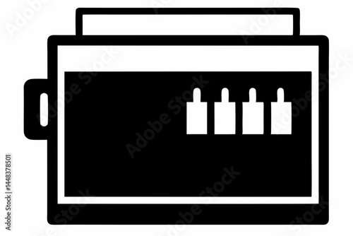 Simple Fuse Box Cover Silhouette Vector Illustration