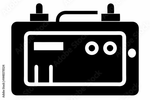 Simple Fuse Box Cover Silhouette Vector Illustration