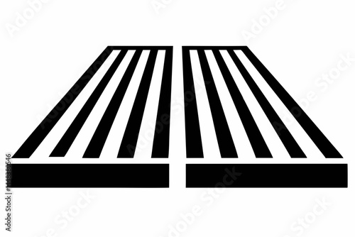 Wooden Floor Slats Silhouette Vector Illustration
