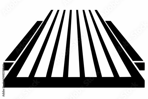 Wooden Floor Slats Silhouette Vector Illustration
