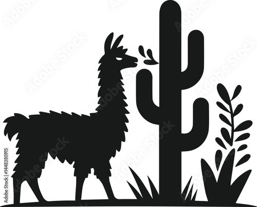 Llama vector silhouette