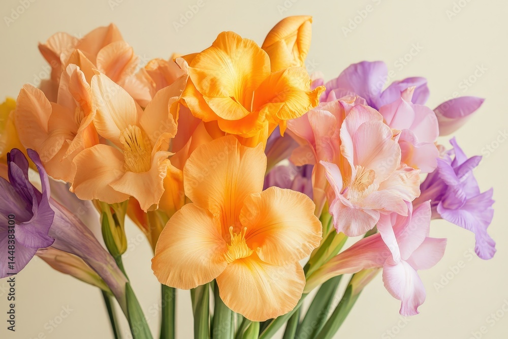 Obraz premium Close-up view of a colorful bouquet of flowers.