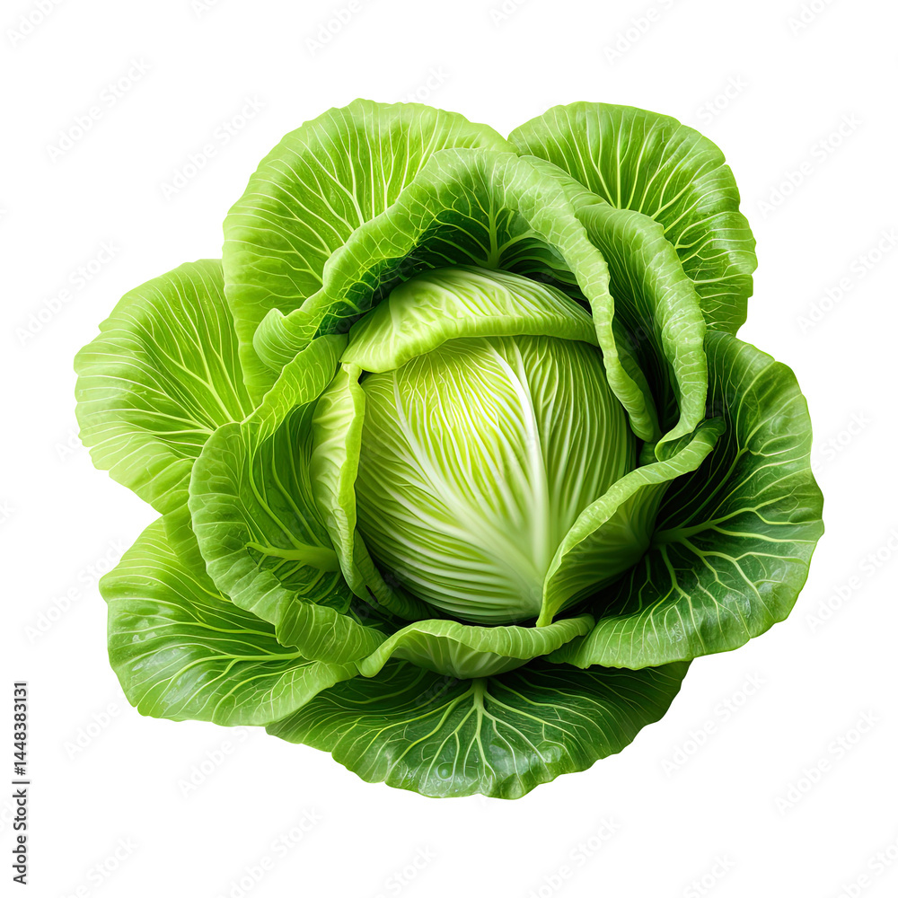 Fototapeta premium cabbage isolated on transparent white background, clipping path
