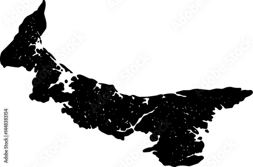 Map of Prince Edward Island provinces in vintage style