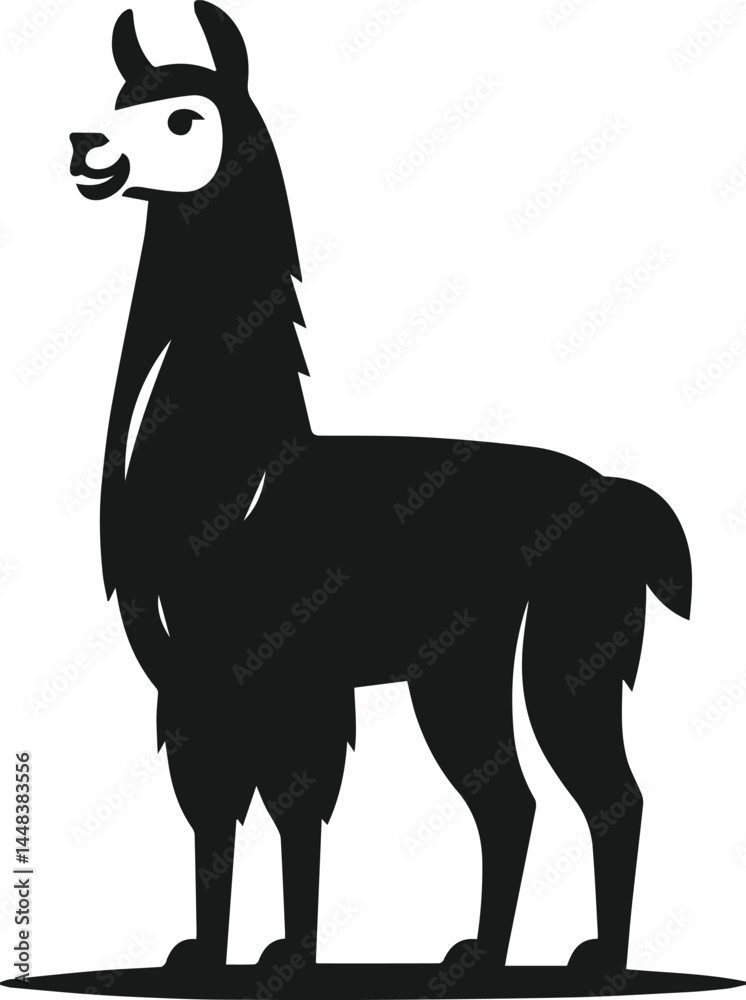Obraz premium Llama vector silhouette