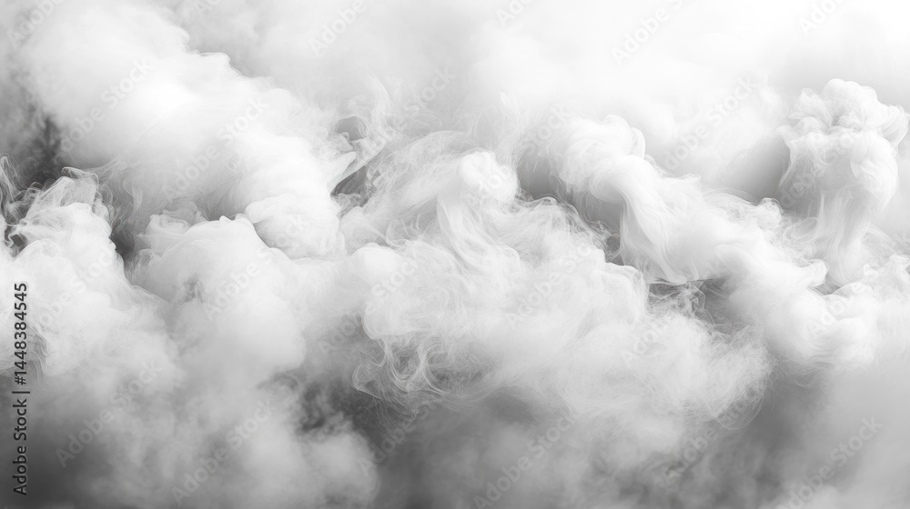 Naklejka premium Abstract grayscale smoky clouds