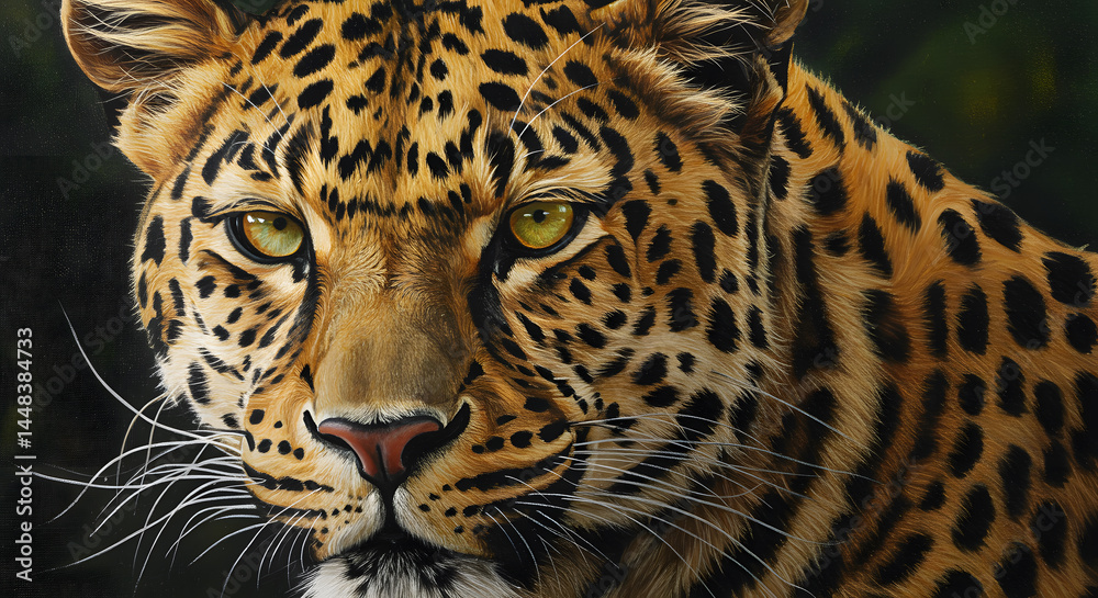 Obraz premium Majestic Leopard: A Close Encounter with Nature's Beauty
