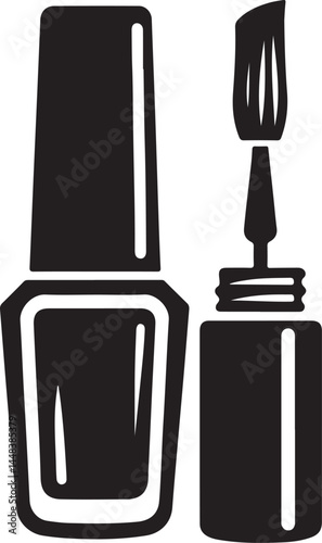 Nail polish bottle silhouette vector, Nail polish bottle icon vector
