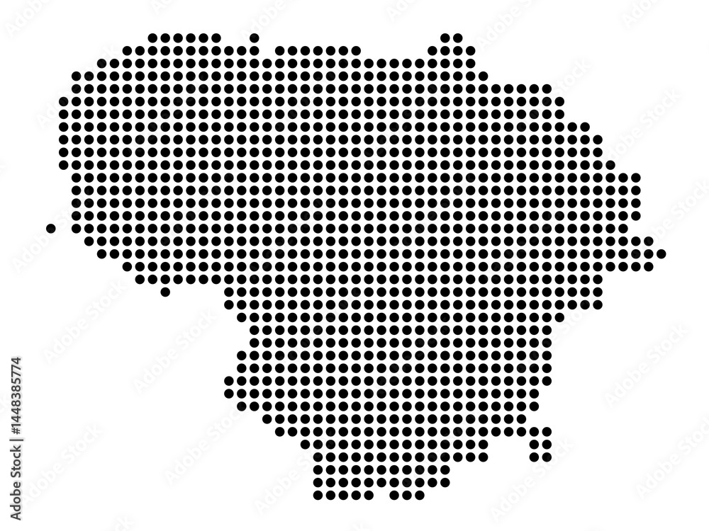 Fototapeta premium Dotted map of Lithuania Small