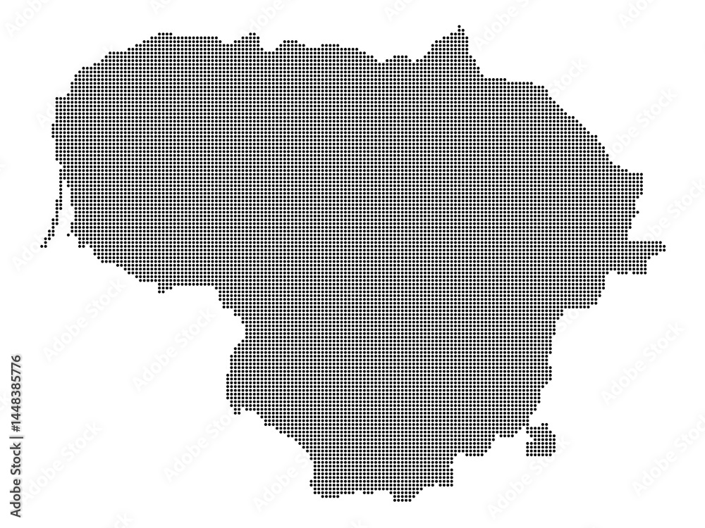 Dotted map of Lithuania Large Dotted map of Lithuania Large