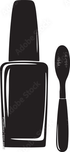 Nail polish bottle silhouette vector, Nail polish bottle icon vector
