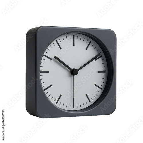 Simple yet stylish square table clock with a minimalist face, black hands, and a matte dark grey case for modern interiors.