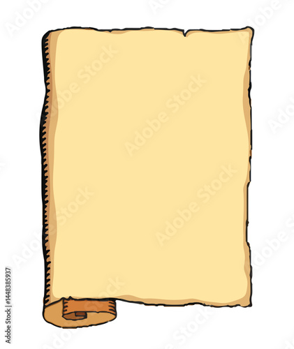 Old paper scroll. Vector drawing icon