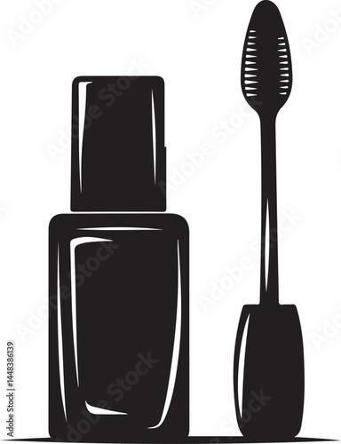 Nail polish bottle silhouette vector, Nail polish bottle icon vector
