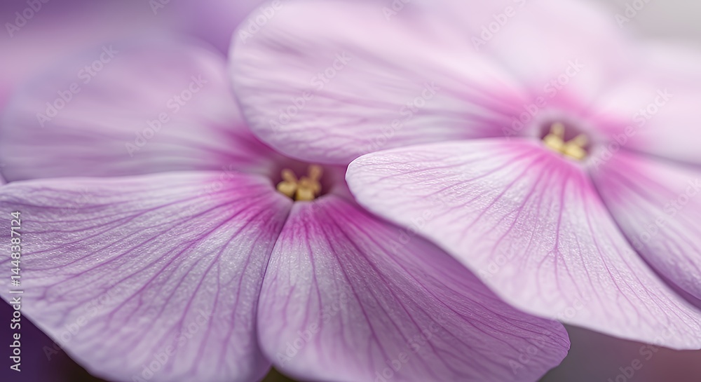 Fototapeta premium Close-up of Light Purple Flowers with Delicate Petal Veins