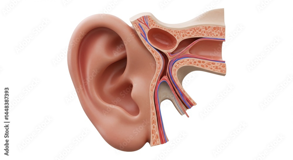 Obraz premium Ear Anatomy Cross Section