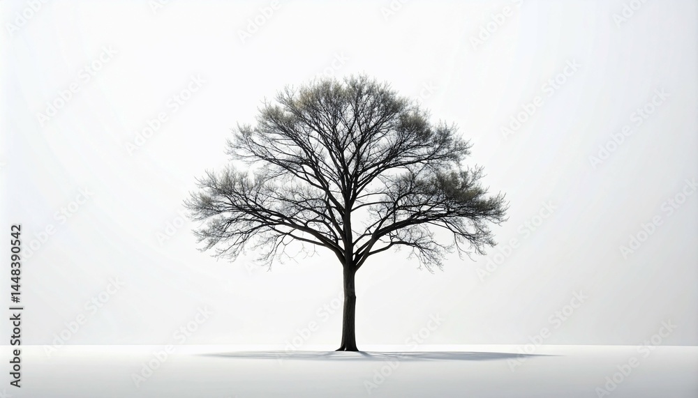 Obraz premium Solitary Tree Against Blank Canvas