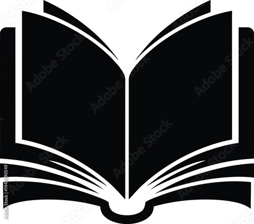 Open Book Icon for Online Courses and Tutorials, Knowledge Book Symbol for Educational Apps