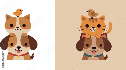 Vector logo design template for pet shops, veterinary clinics and homeless animals shelters