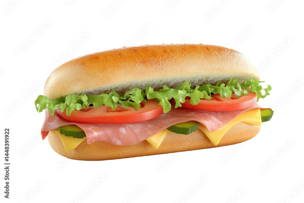 Isolated Sandwich with Salami Isolated Sandwich with Salami