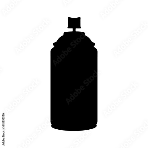 Paint spray bottle silhouette icon vector flat design.