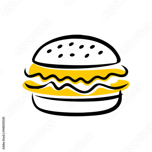 creative burger vector art illustration