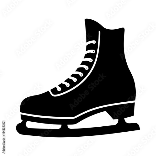 Ice Skate Silhouette vector illustration