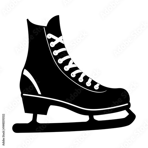 Ice Skate Silhouette vector illustration