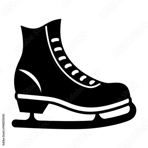 Ice Skate Silhouette vector illustration