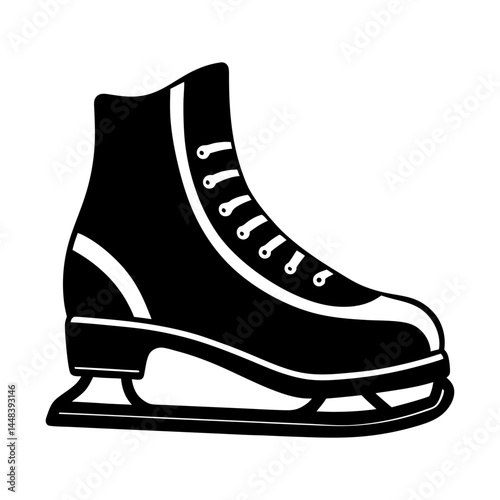 Ice Skate Silhouette vector illustration