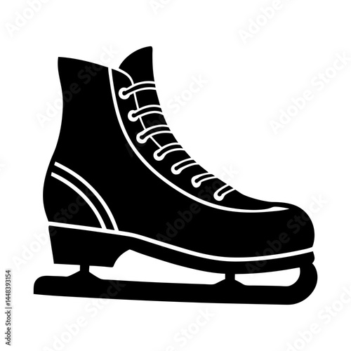 Ice Skate Silhouette vector illustration