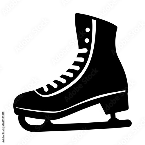Ice Skate Silhouette vector illustration