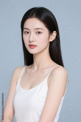 Beautiful young beauty salon, skin care products advertising model portrait, Asian female, Korean, Japanese, Chinese female models