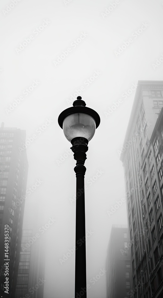 Fototapeta premium Foggy City Lamp Post