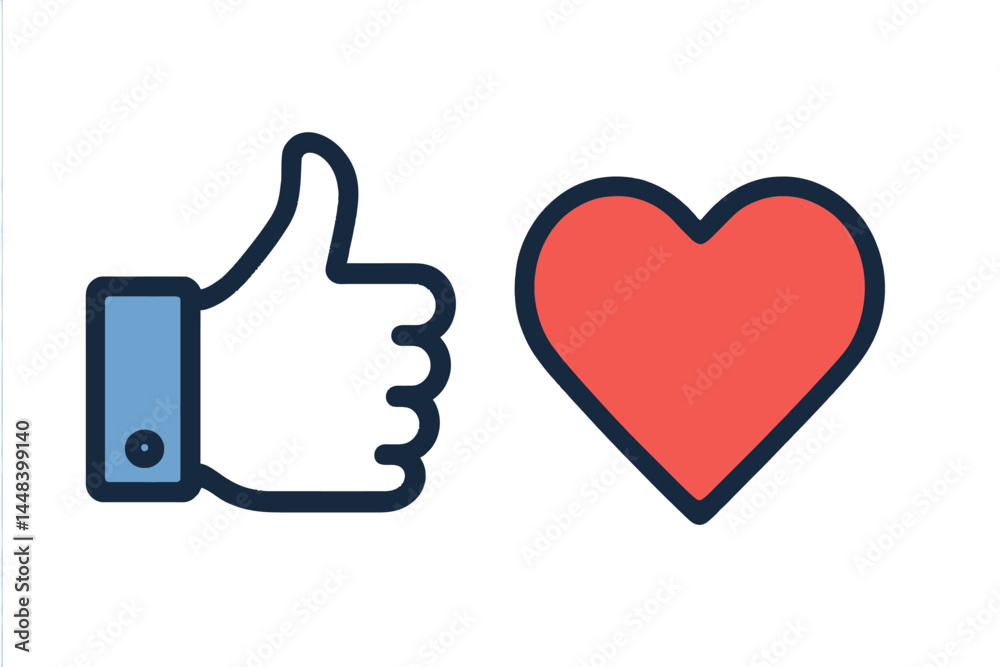 Design elements for social media, marketing, and apps include modern vector icons like thumb up, heart, and like symbols Design elements for social media, marketing, and apps include modern vector icons like thumb up, heart, and like symbols