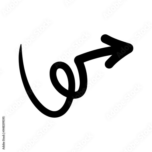 Handwritten curly arrows