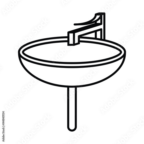 Sink icon. bathroom sink sign. vector illustration