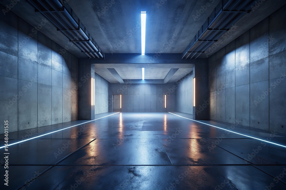 Futuristic Empty Industrial Space Digital Architectural Rendering Futuristic Empty Industrial Space Digital Architectural Rendering