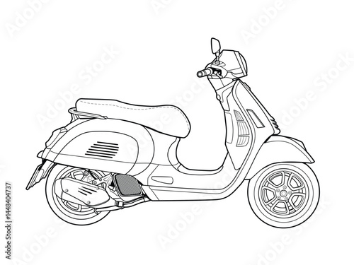 vector illustration of a  scooter motocycle